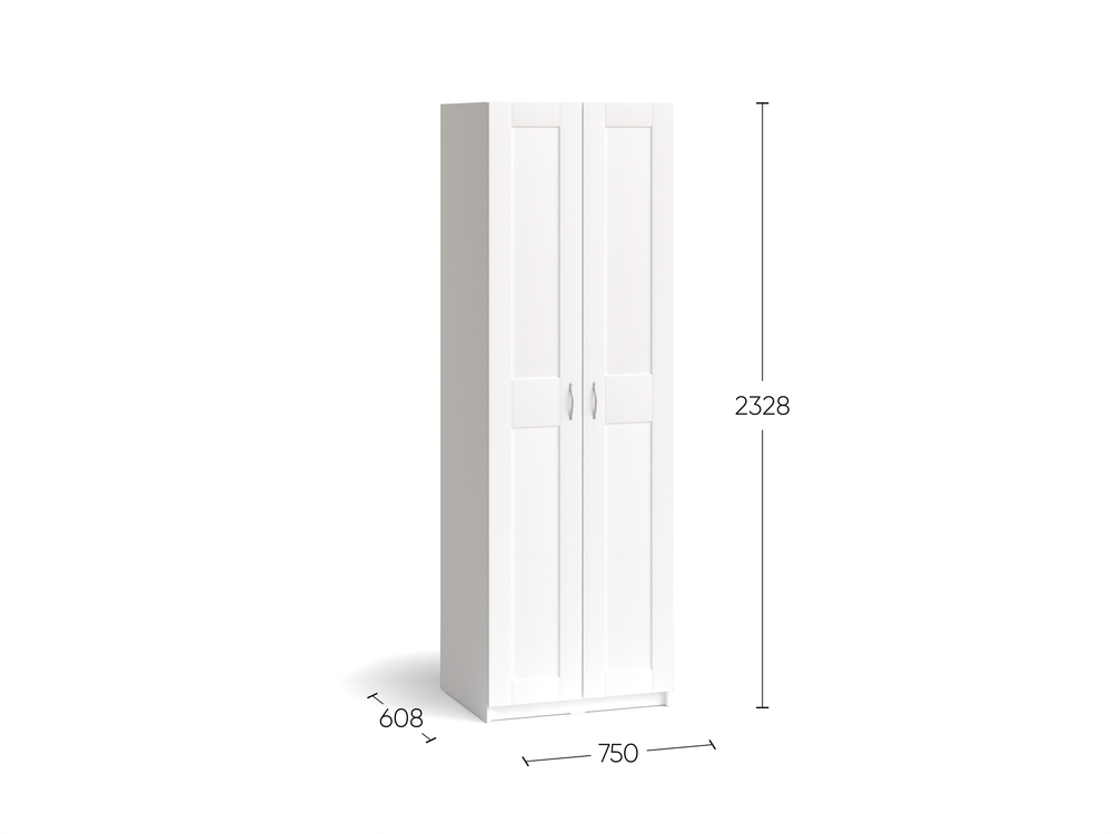 Шкаф Макс 2 двери 75х61х233 (белый)
