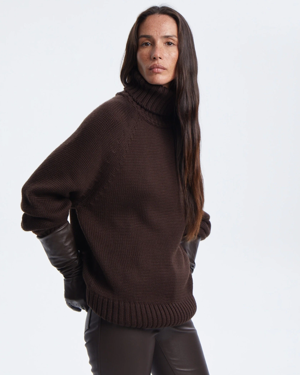 Свитер из шерсти мериноса, Коричневый