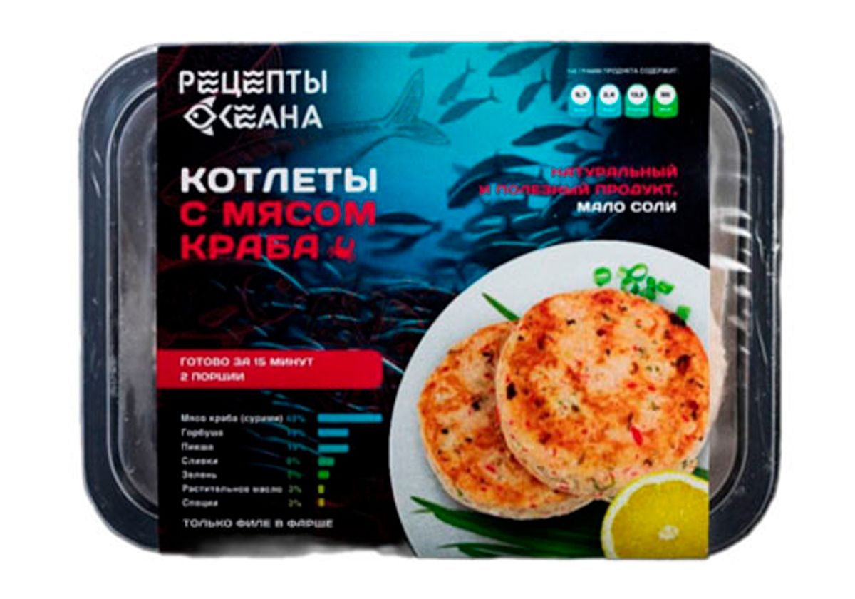 Котлеты с мясом краба и вялеными томатами, 360г