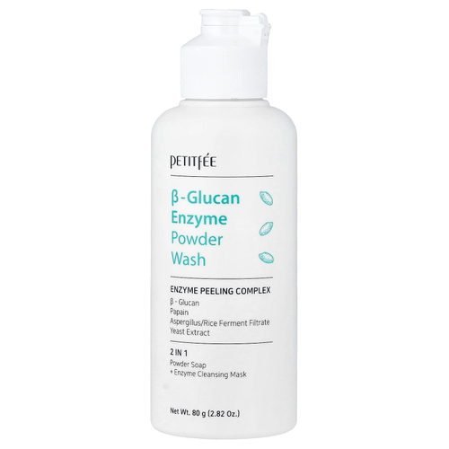 Petitfee, ферментное средство для умывания с бета-глюканом в порошке, 80 г (2,82 унции)