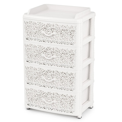 Комод 4-х секционный "Аура" широкий (белый)