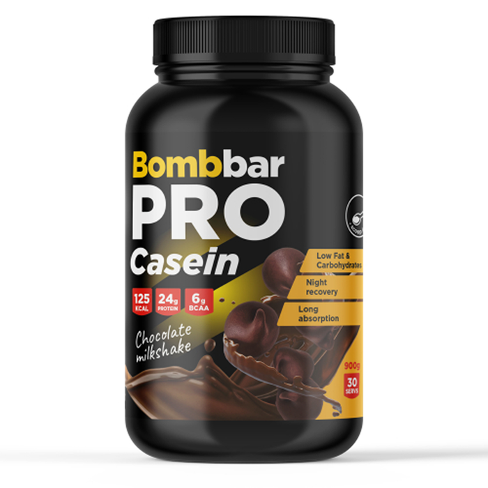 Казеиновый протеин Pro &quot;Шоколадный милкшейк&quot;, Pro casein chokolate milkshake, Bombbar, 900 гр