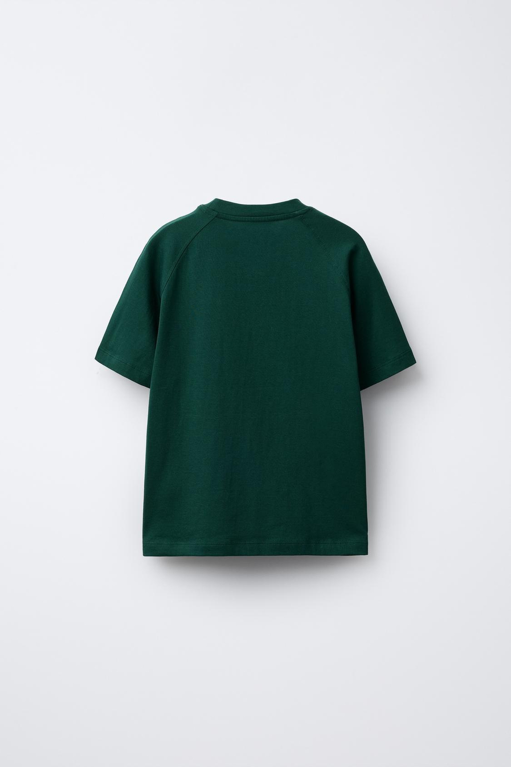 ZARA ФУТБОЛКА С ЛОГОТИПОМ, ТЕМНО-ЗЕЛЕНЫЙ