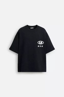 ZARA ТОЛСТОВКА С ГРАФИЧЕСКИМ ПРИНТОМ, МОРСКОЙ СИНИЙ