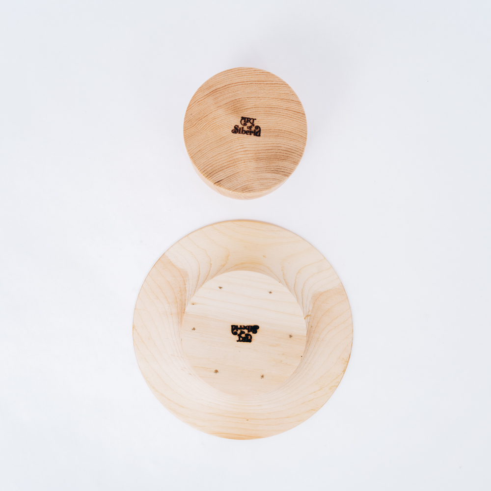Деревянная кофейная чашка c блюдцем из дерева Сибирский кедр NC21