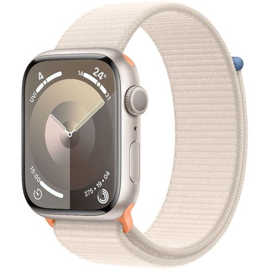 Apple Watch Series 9 GPS 45mm Starlight Aluminium Case with Starlight Sport Loop (Розовые)