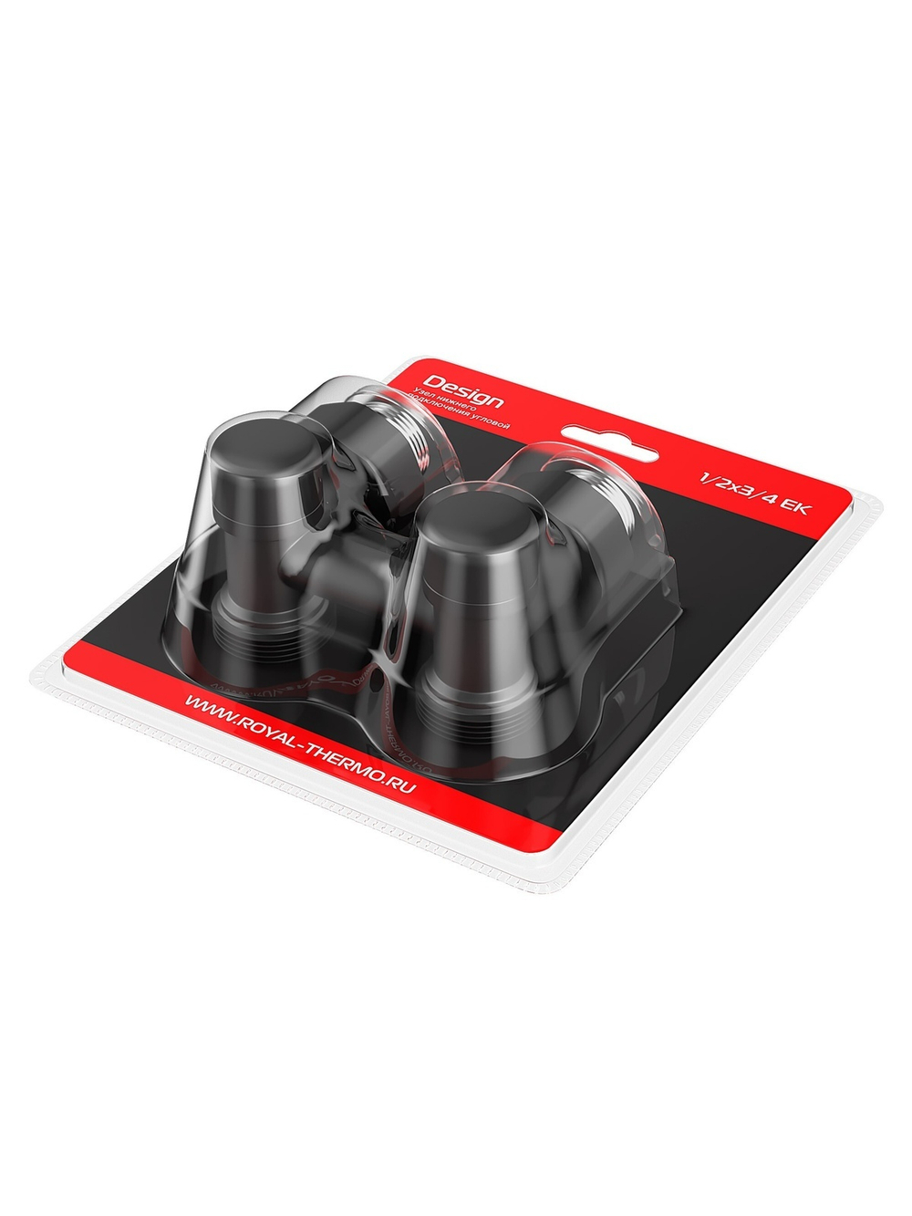 Узел нижнего подключения Royal Thermo Design угловой 1/2"х3/4" EK (черный)