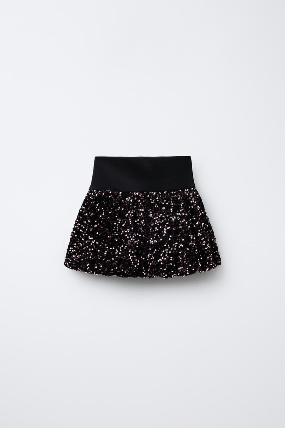 ZARA ЮБКА ОБЪЕМНОГО КРОЯ С ПАЙЕТКАМИ, РОЗОВЫЙ