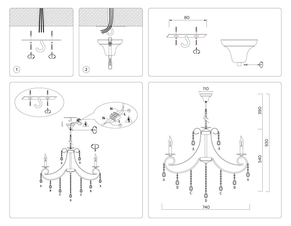 Ambrella Подвесная люстра с хрусталем CLASSIC TR4917