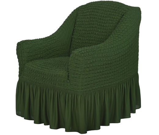 Чехол на кресло с оборкой Стандарт, цвет Зеленый