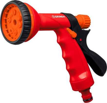 Пистолет поливочный пластиковый GRINDA P-10, 10 режимов, курок сзади