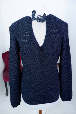 Джемпер MAssimo dutti фактурный, с лентами на шее, маркировка L, 46-48 размер