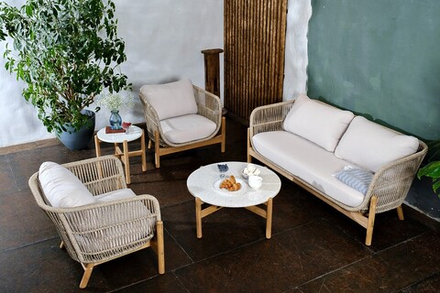 Диван из тика Joygarden ТАЛАРА 2-х местный, Natural Teak, бежевый