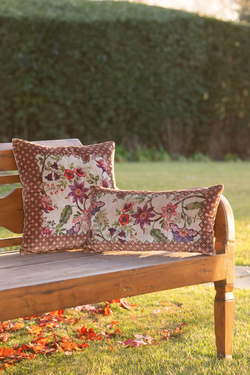 Подушка декоративная 30х60 Frati Home Floral Beige бежевый с красным