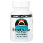 Source Naturals, гидроксикобаламин, вишня, 1 мг, 60 пастилок