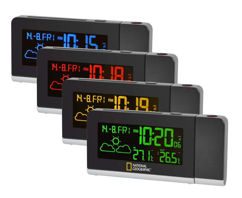Погодная станция National Geographic с меняющимся цветным дисплеем и проектором