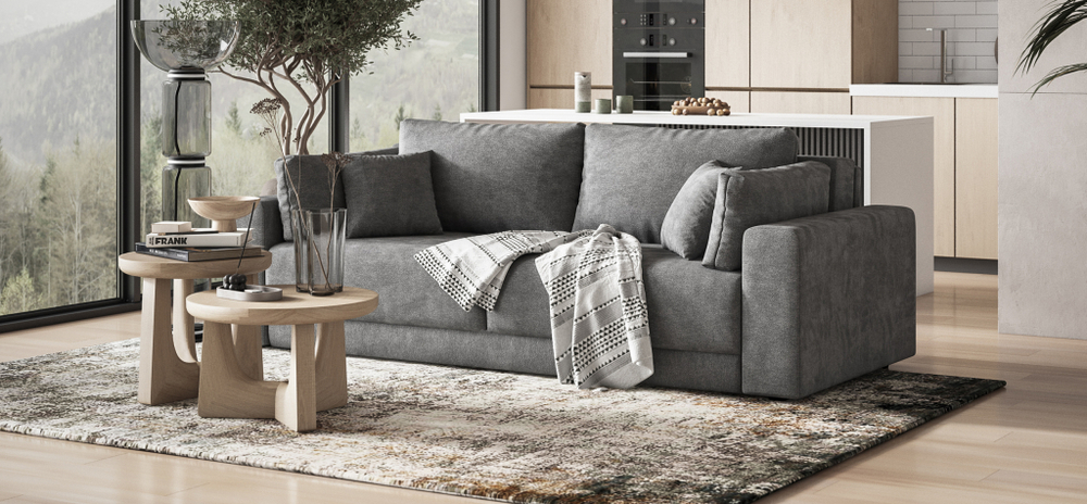 Диван Босс Прайм Шенилл Клауд графит