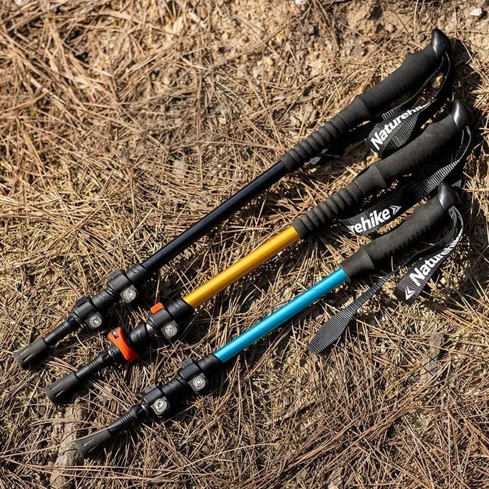 Палка треккинговая Naturehike ST01 6061 AL NH17D001-Z с 3 узлами женская 57-120, артикул NH17D001-Z, цвет Золотой