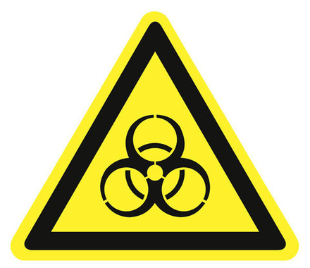 Знак на плёнке W-16 "Осторожно. Биологическая опасность (инфекционные вещества)"