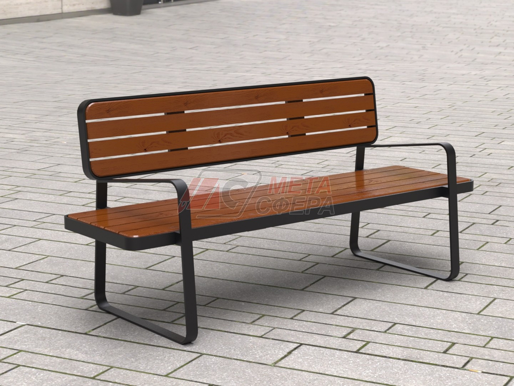 Скамейка Мадрид Кросс с подлокотниками