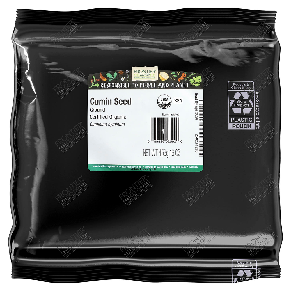 Frontier Co-op, органические семена зиры, молотые, 453 г (16 унций)