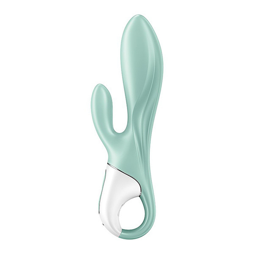 Зеленый вибратор-кролик 20,4см с функцией расширения Satisfyer Air Pump Bunny 5+ J2018-257