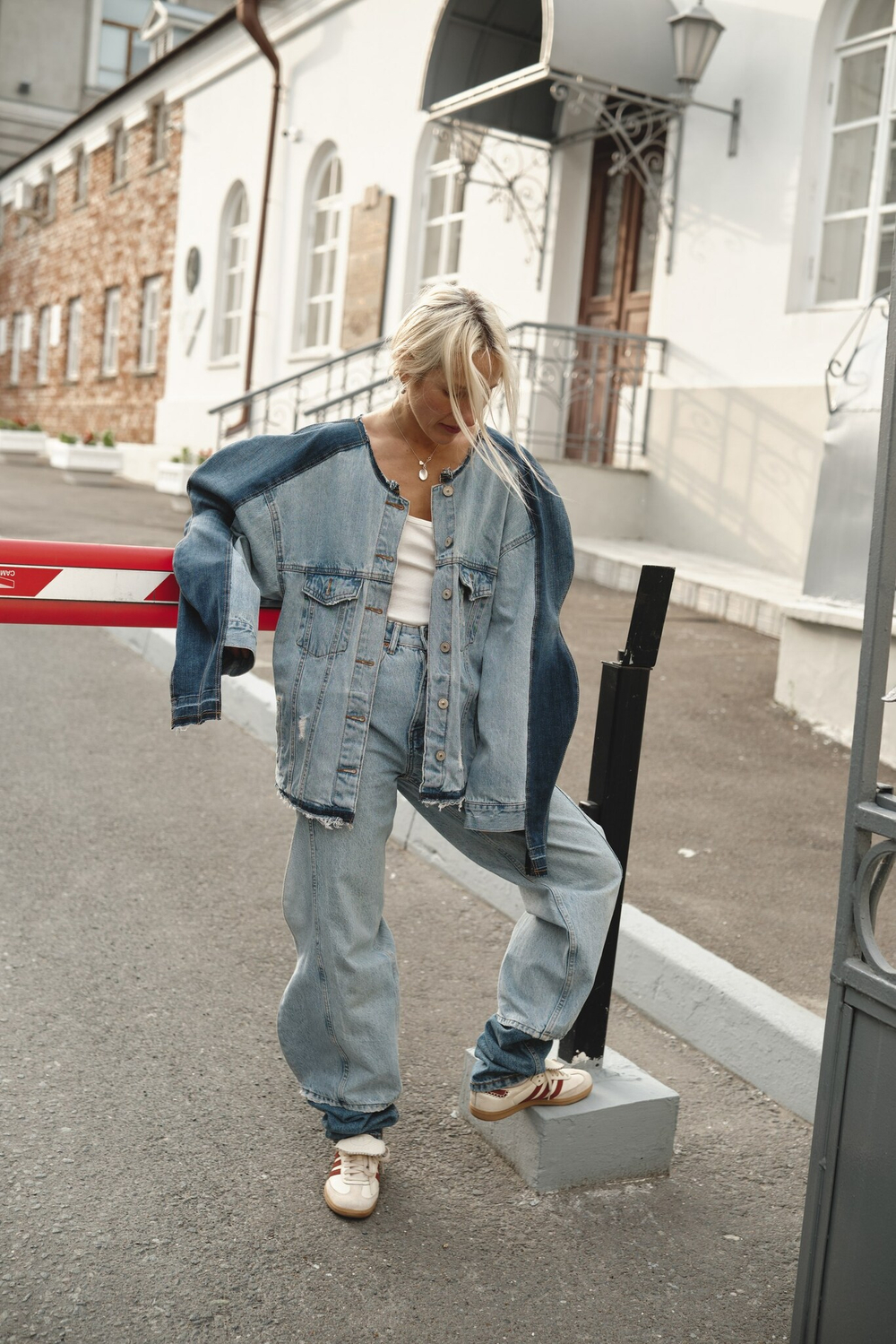 Upcycling куртка с волнами