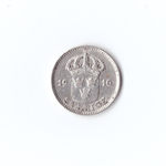 Швеция 25 эре 1910 г XF
