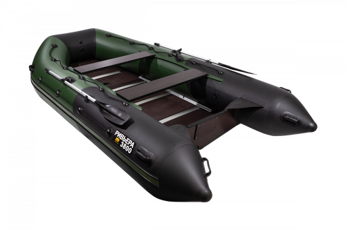 Ривьера 3800 СК слань+киль зеленый-черный (лодка ПВХ под мотор)