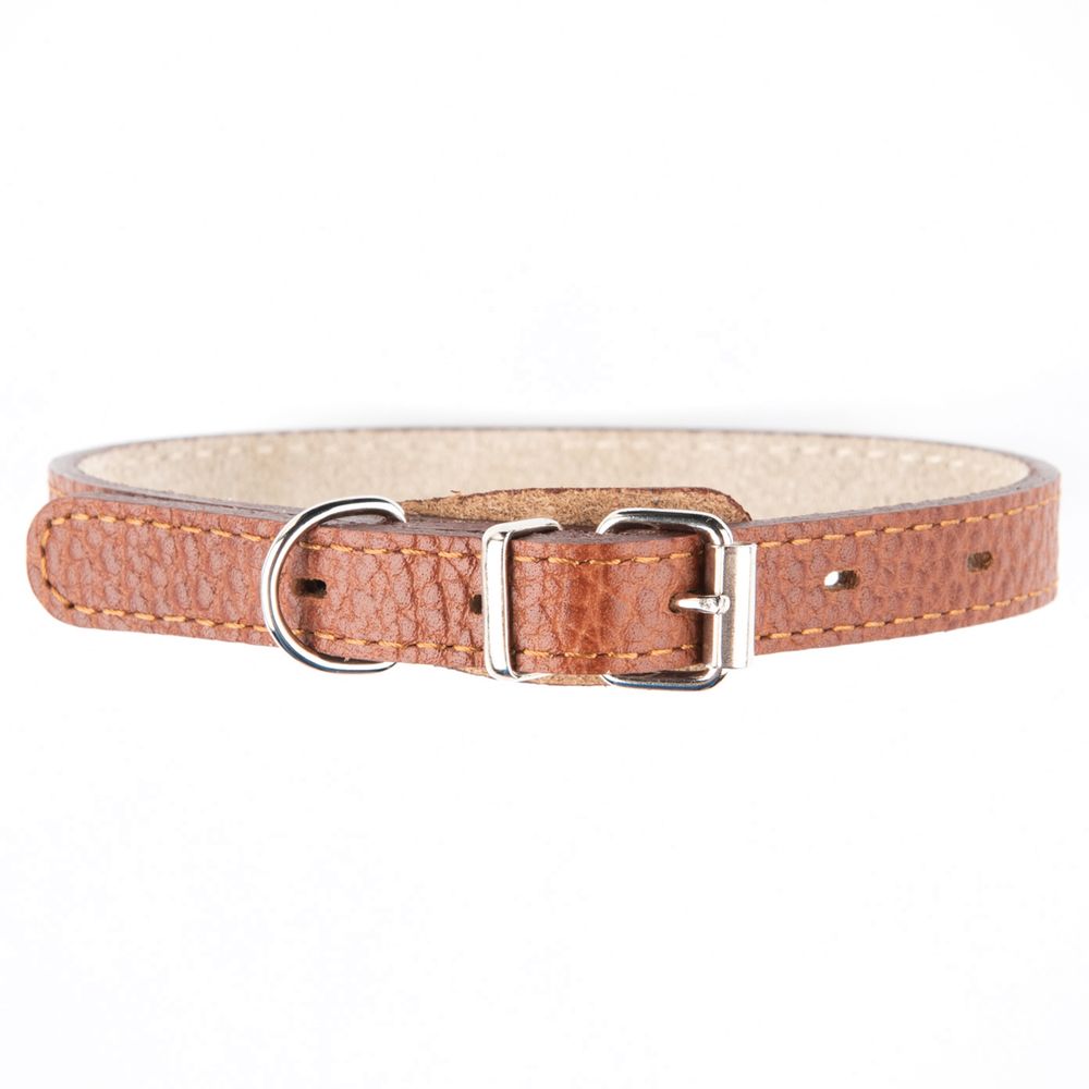 Ошейник Mr.Kranch для собак из натуральной кожи прямой 29-35см коричневый