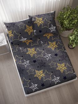 Постельное белье Simple House "Астрея" семейное   наволочки 50х70 2шт Простынь на резинке 160х200 см  Пододеяльник 145х215 см(2шт)