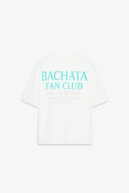 ZARA ФУТБОЛКА С НАДПИСЬЮ, БЕЛЫЙ