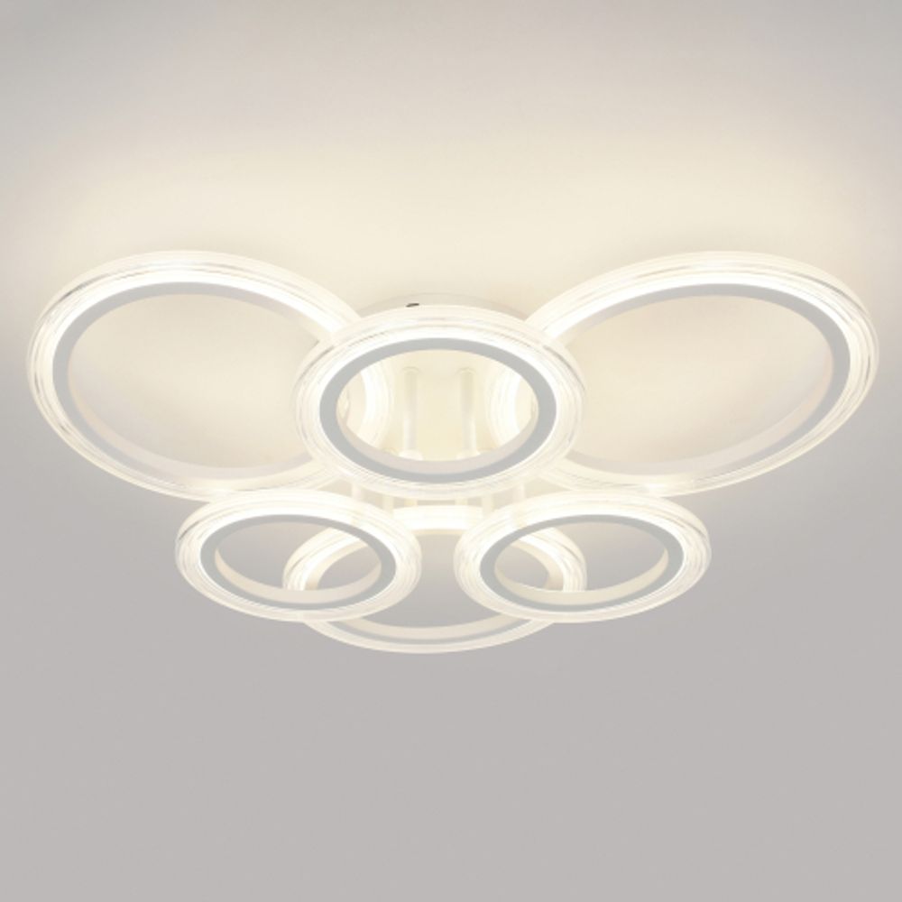 Светильник потолочный светодиодный ЭРА Модерн Ring CLL-1-90-RC WH с ДУ 90W 3000-6500К белый | Светильники SPB-6 с ДУ