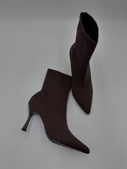 Ботильоны женские экокожа/текстиль арт. 612-3 цвет "коричневый"