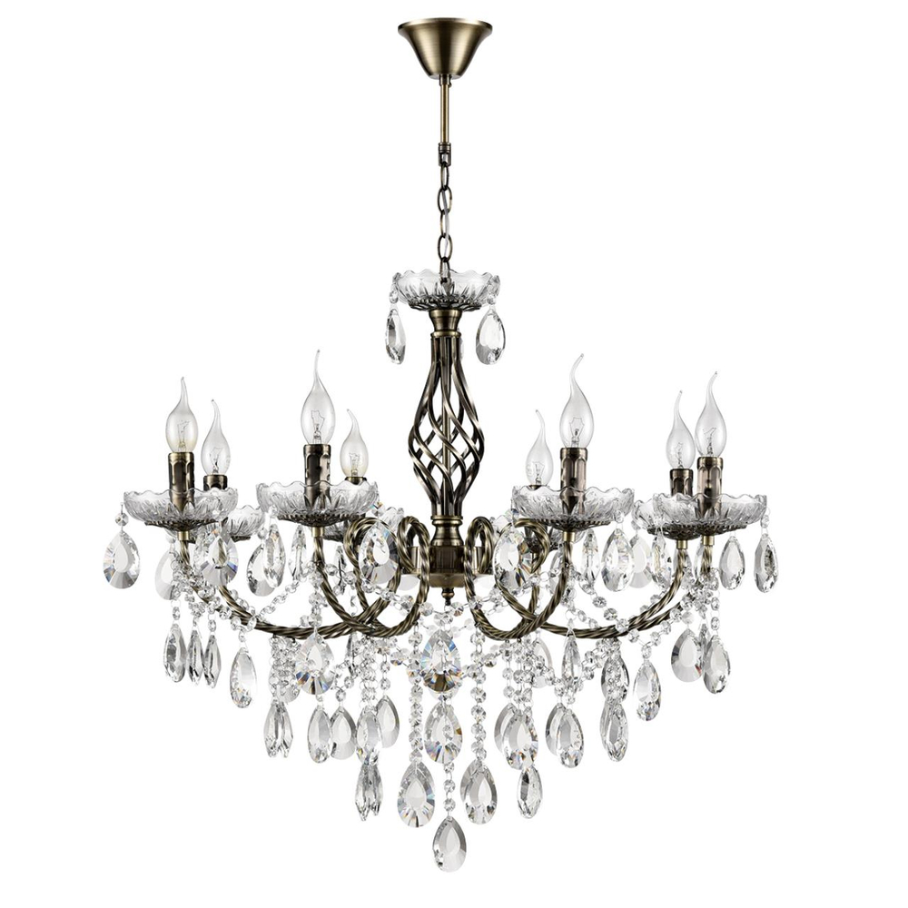 8190/8 CLASSI LN26 094 античная бронза, металл/хрусталь Люстра E14 8*40W 220V LINN