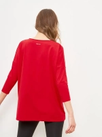 Лонгслив оверсайз с рукавом 3/4 красный