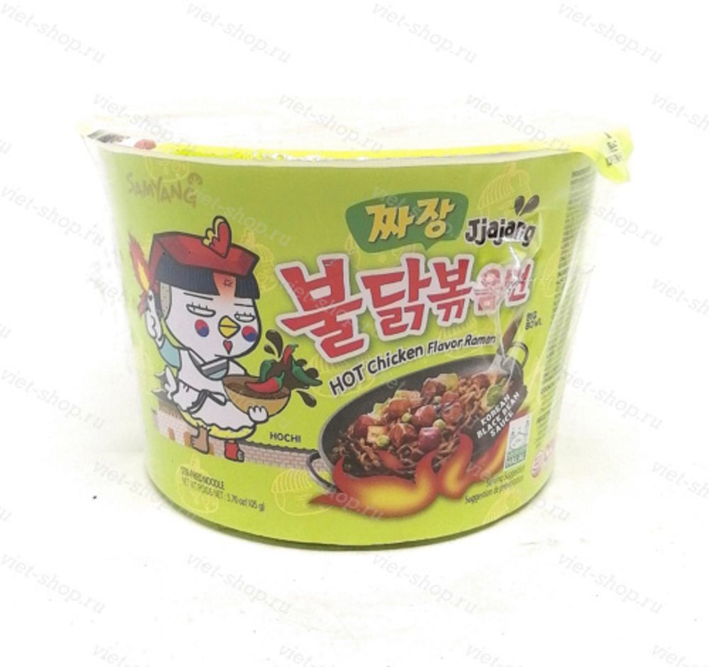 Корейская лапша со вкусом острой курицы и соуса чаджан Samyang, 105 гр.