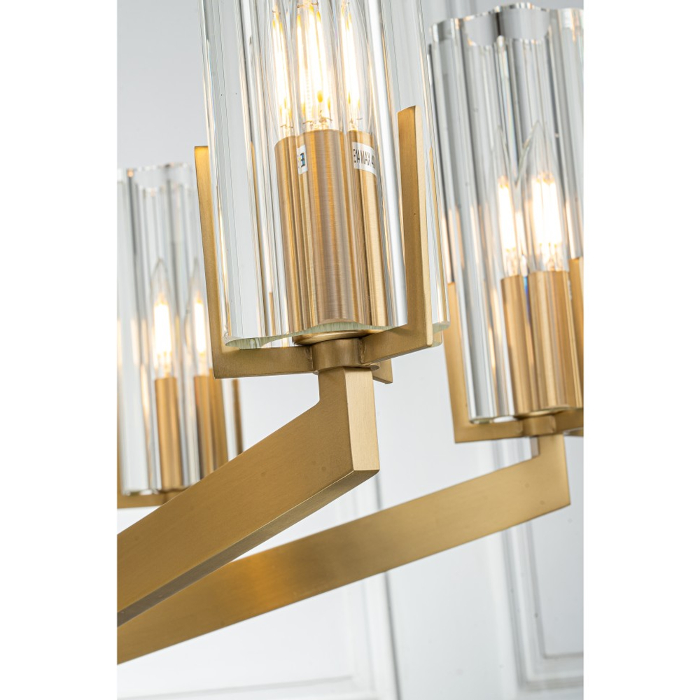 Подвесная люстра Belfast Malone 6035-6 BR CL Латунь / Стекло