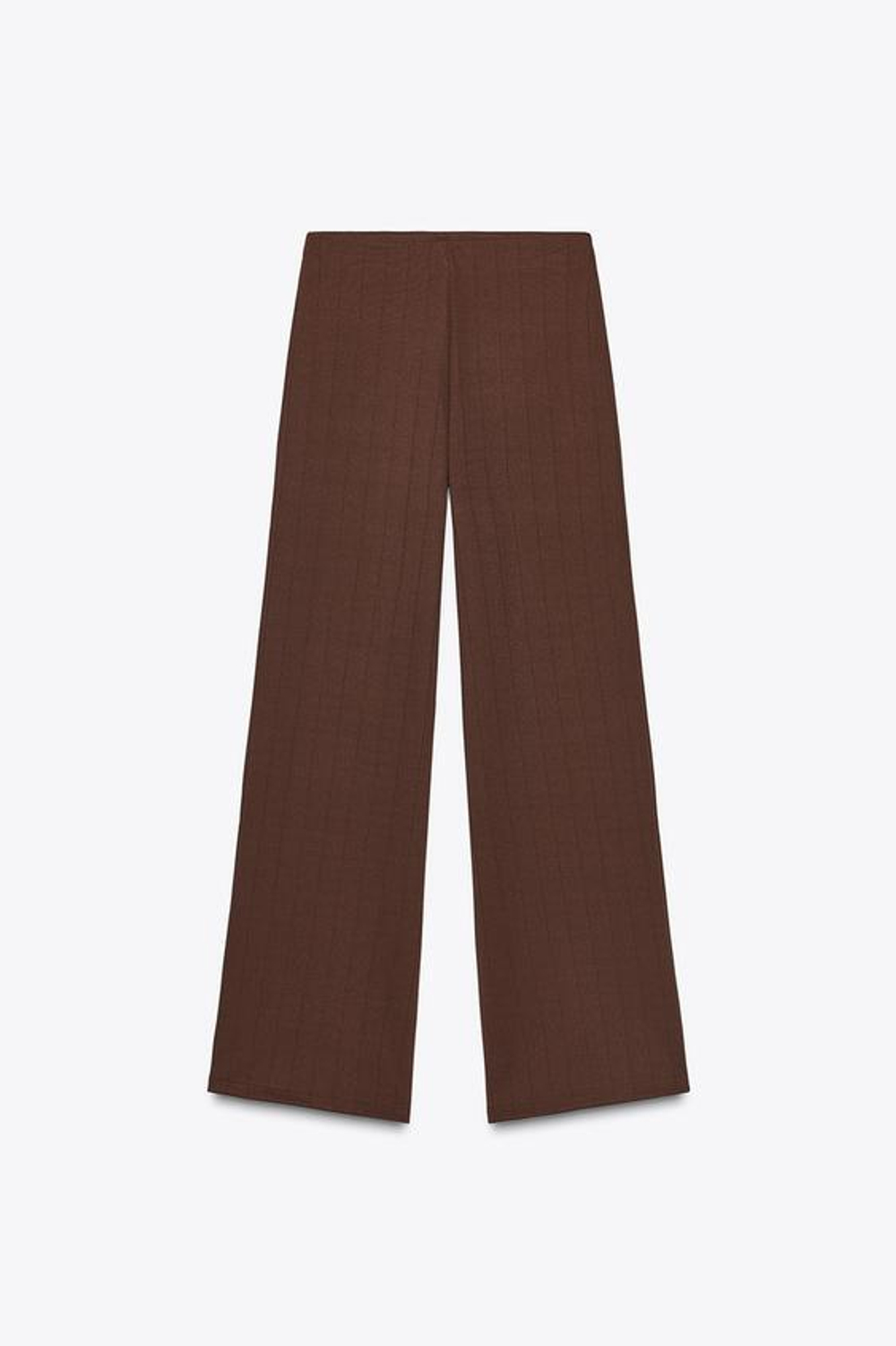 ZARA ШИРОКИЕ БРЮКИ ИЗ ТВИЛА, КОРИЧНЕВЫЙ