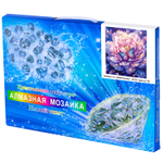 Алмазная мозаика Alingar, на подрамнике, с полным заполнением, (глянц), 20х30 см, 19 цветов, "Бабочка на пионе"