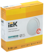 Светильник светодиодный ДПО 4001 8Вт IP54 4000K круг белый пластик IEK