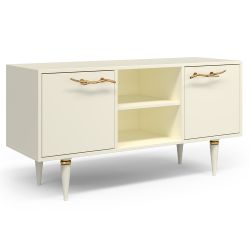 Тумба под ТВ Арт Колор matte 117см Классик Голд Кремовый белый матовый