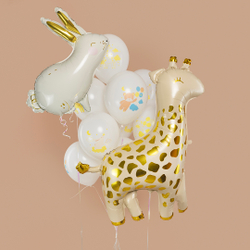 Шар (45''/114 см) Фигура, Жираф, Бежевый/Золото, А019