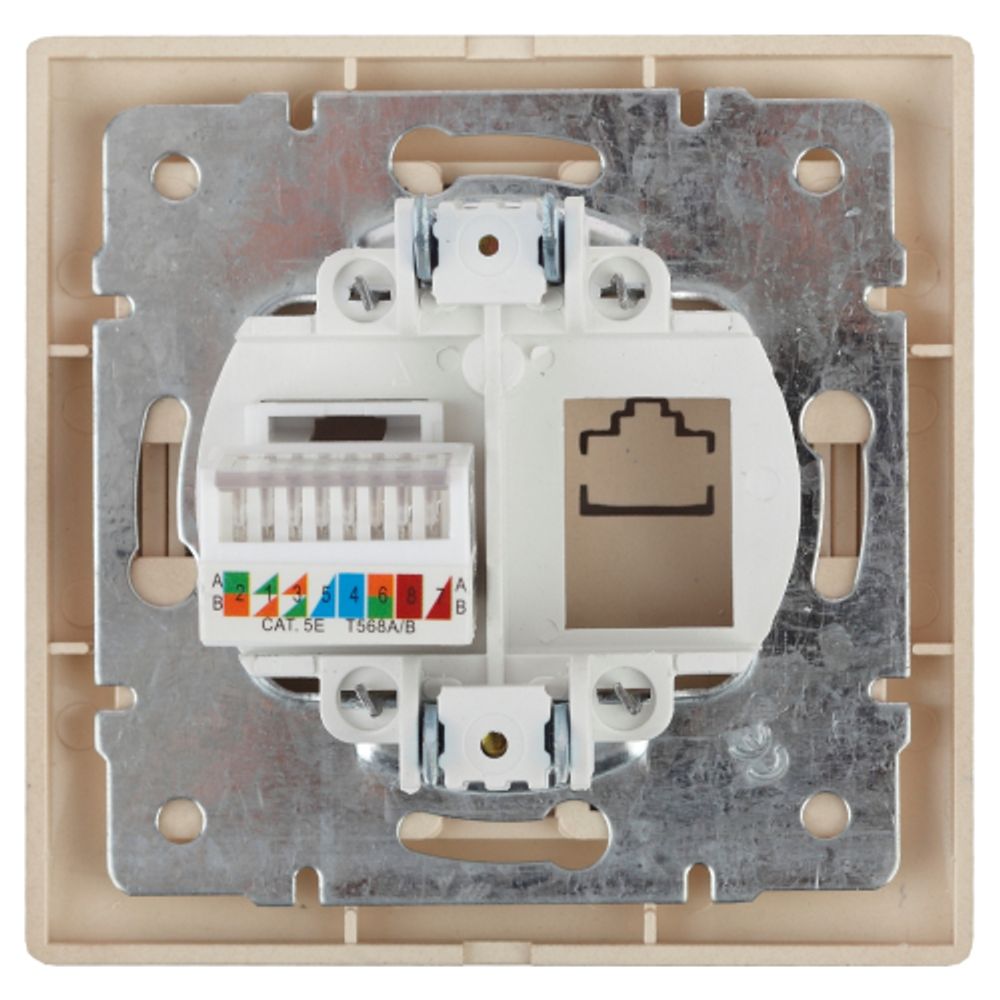 Розетка Intro Plano 1-303-02 информационная RJ45 IP20 СУ слоновая кость