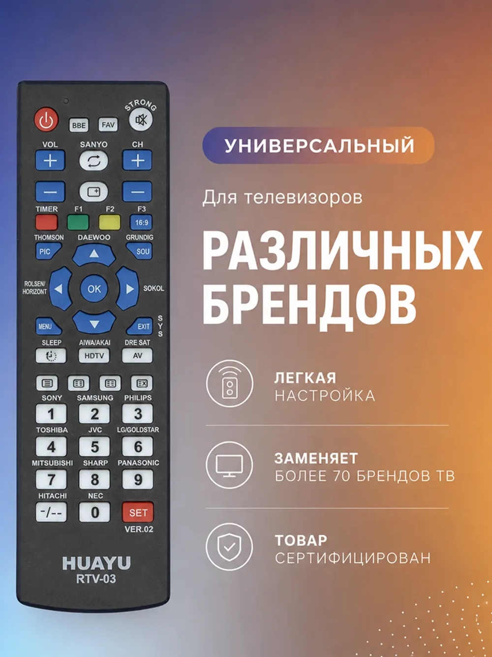 Универсальный пульт для телевизоров  PDUHRM1714 PDUHRM1714