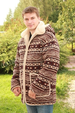 Мужская куртка Аляска с верблюжьей шерстью (с капюшоном)(мод.71)