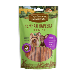 Лакомство "Нежная нарезка с мясом гуся" 55 г - для собак (Деревенские лакомства 79208986)