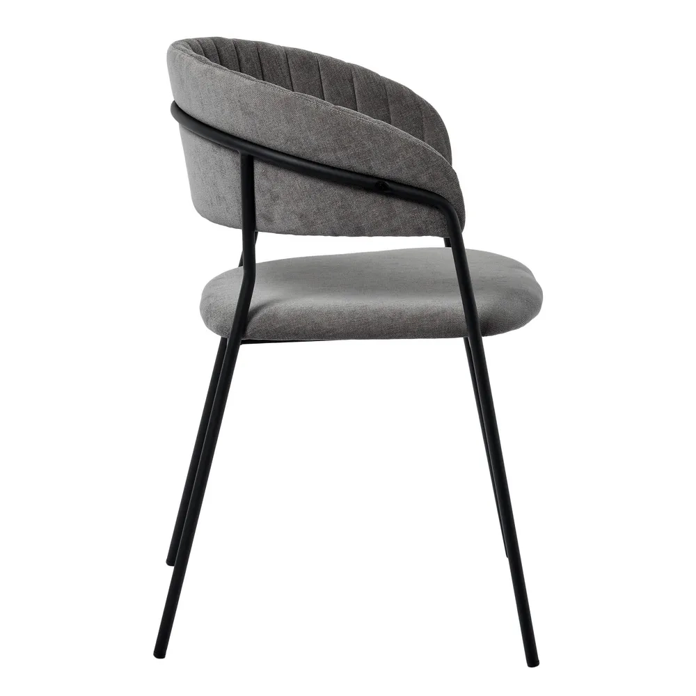 Комплект из 2-х стульев Bradex Home Turin серый вельвет с чёрными ножками