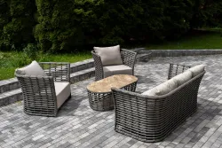 "Валенсия" лаунж-зона из искусственного ротанга, цвет серый