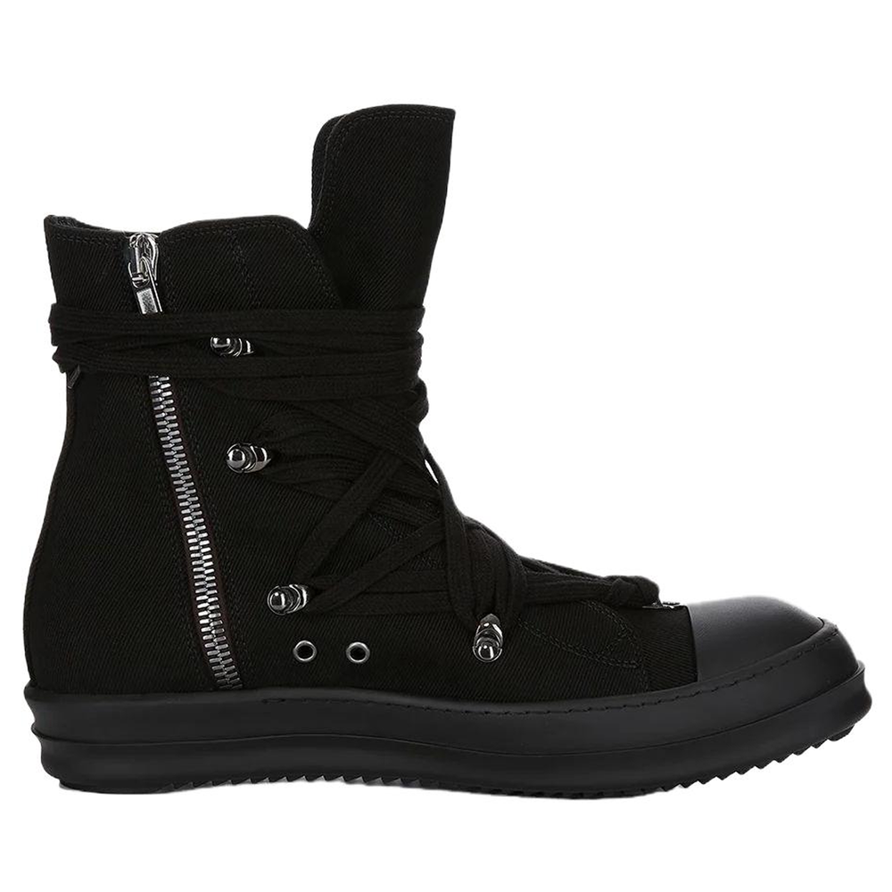 Rick Owens DRKSHDW MEGALACE High top Canvas Shoes 3.5cm Women"s Black